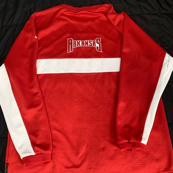 Vintage Nike Mens Sz large Red Arkansas Pullover sweater dri fit - Picture 2 of 8
